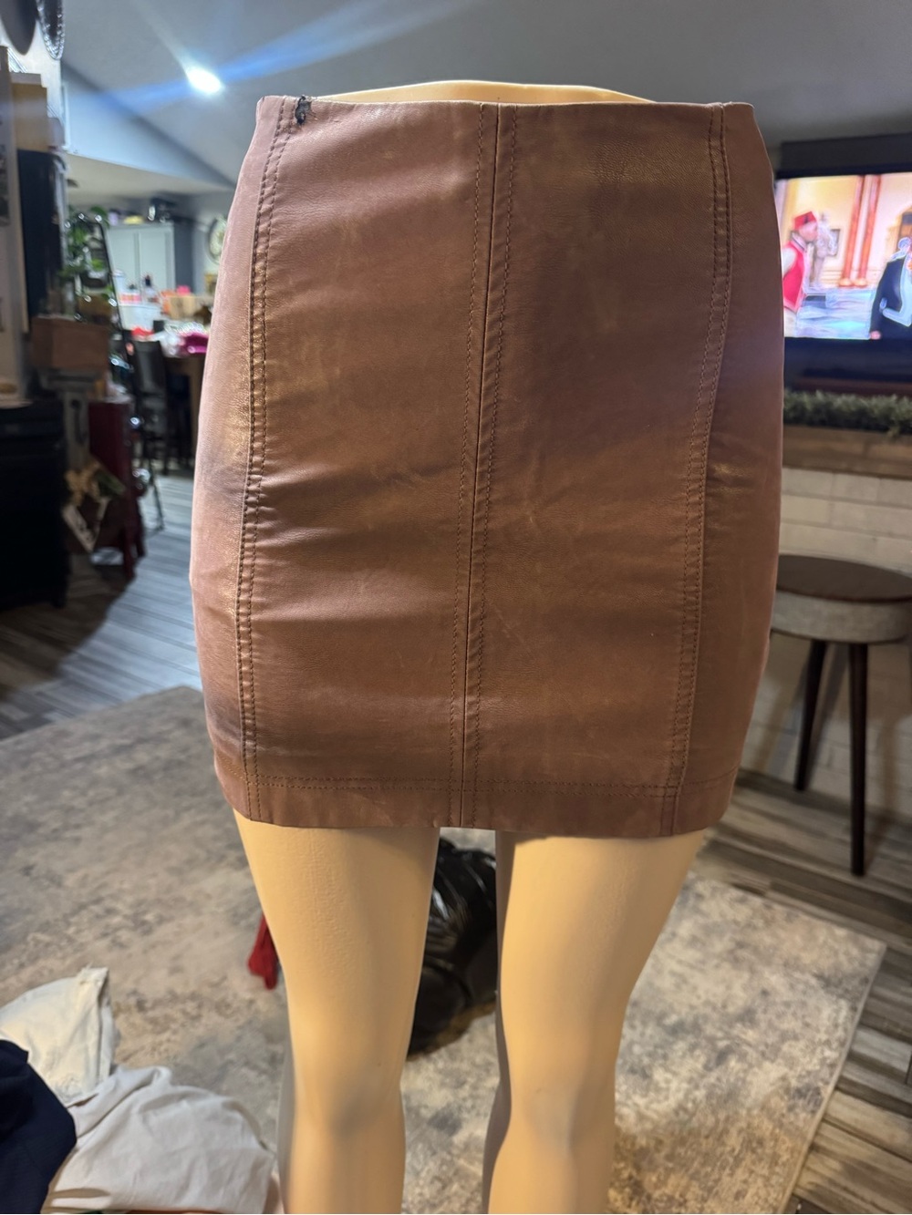 Free People Brown Leatherette Mini Skirt#247